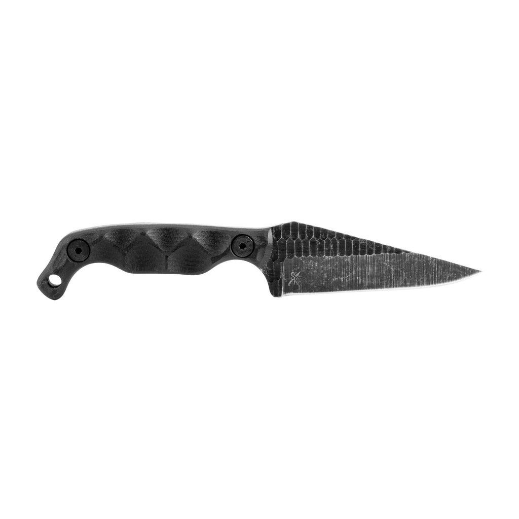 Stroup Knives Mini – 3" Acid-Etched Black with Sheath